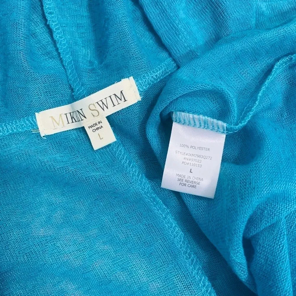 NWT Miken‎ Swim Cover Up X-Strap Sleeveless Hooded Size Large